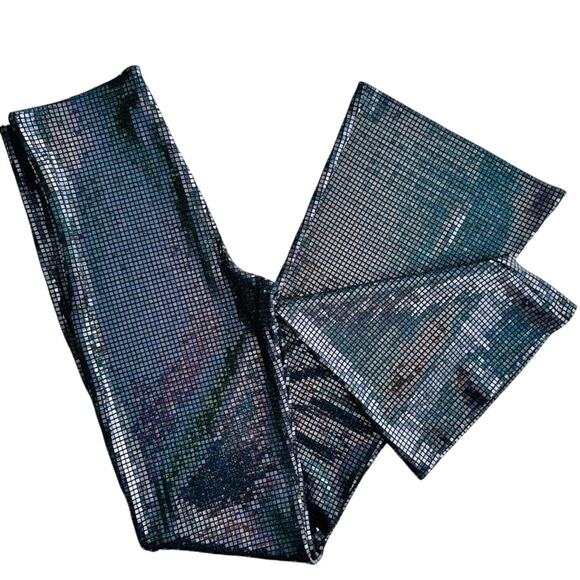 Dodo Bar Or Gabrielle Pants Mirror Sequin Size IT 42 EU 38 US XS Black Shimmer - Picture 4 of 10